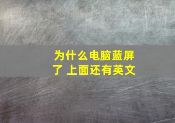 为什么电脑蓝屏了 上面还有英文